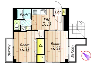 東京都目黒区八雲5【マンション】の間取り
