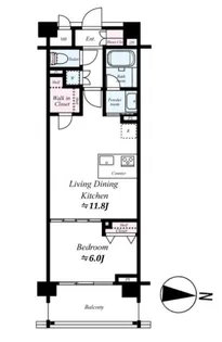 グラントレゾール駒形【6階】の間取り