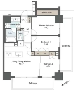 プレシス汐留【5階】の間取り