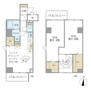 シティフォレスト森下【5階】の間取り