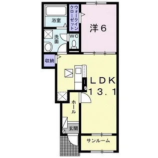 東風レジデンス A【1階】の間取り