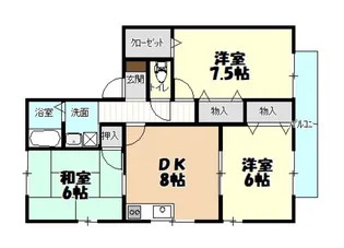 広島県広島市安佐南区伴東1【アパート】の間取り