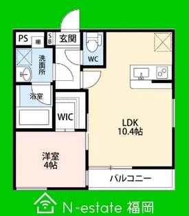 福岡県福岡市西区小戸5【アパート】の間取り