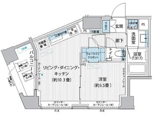 ヘキサート六本木【3階】の間取り