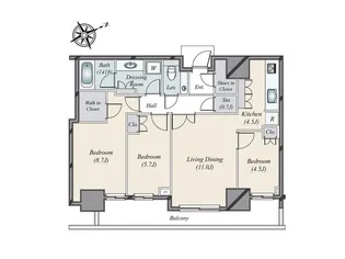 パークコート六本木ヒルトップ【25階】の間取り