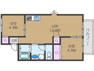 桜ケ丘南山ハイツ【2階】の間取り
