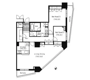 アトラスタワー六本木【11階】の間取り