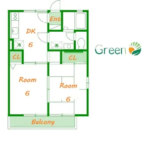 夕陽ケ丘フラッツ【2階】の間取り