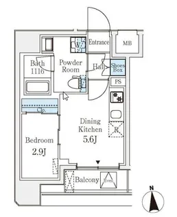 クラリティア文京湯島【2階】の間取り