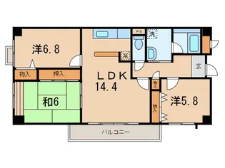 フローラル良元【4階】の間取り