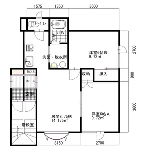 ファインライフ山手【1階】の間取り