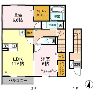ミルフルールM【2階】の間取り