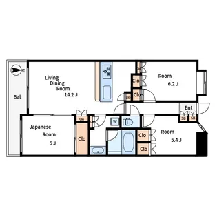 クレアシティ木場【5階】の間取り