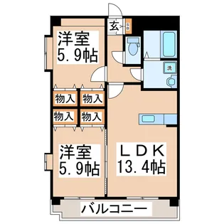 アンジュ光の森【2階】の間取り