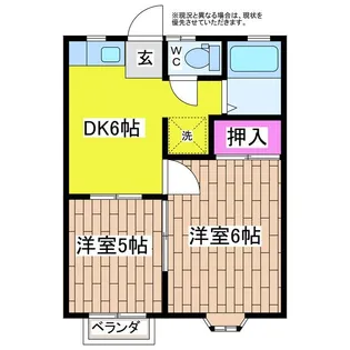 ヤングハウスE棟【1階】の間取り