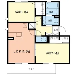 Confidente B棟【1階】の間取り
