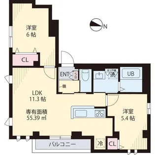 フロイデ代々木【2階】の間取り