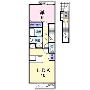 ラ・フルール B【2階】の間取り