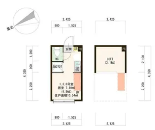 ハーモニーテラス東中野【1階】の間取り