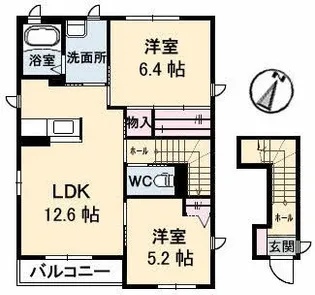シャーメゾンWe B棟【2階】の間取り