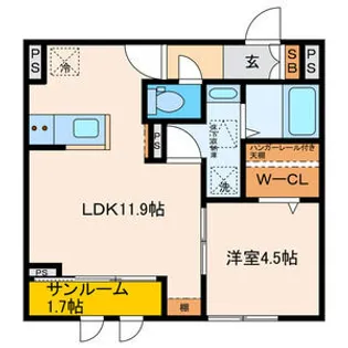 パセオプラシード連坊【1階】の間取り