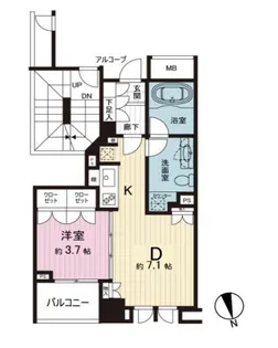 シティハウス東京新橋【2階】の間取り