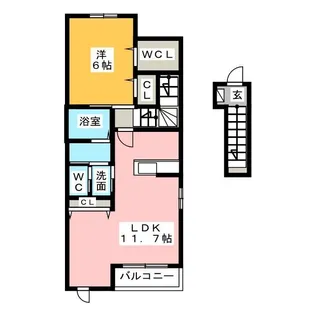 エアリーゴウドI【2階】の間取り