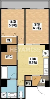 グランアズール浦上【7階】の間取り