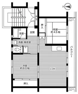 ビレッジハウス希望ヶ丘1号棟【1階】の間取り