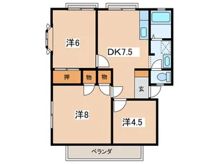 サンパレス平塚C棟【1階】の間取り