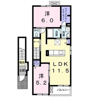 ディア ベルジュI【2階】の間取り