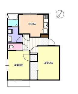 ジャカランダ東北山A【2階】の間取り