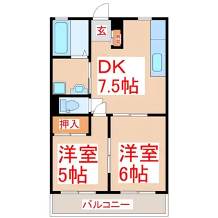 ランドマーク領南【3階】の間取り