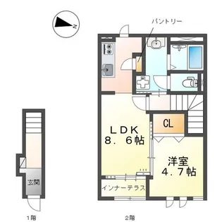 Casa石生【2階】の間取り