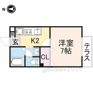 シャンテ香里【1階】の間取り