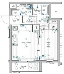 プレミアムキューブ大岡山DEUX【1階】の間取り