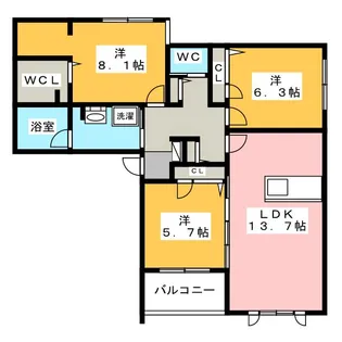 グランメゾン・K【3階】の間取り