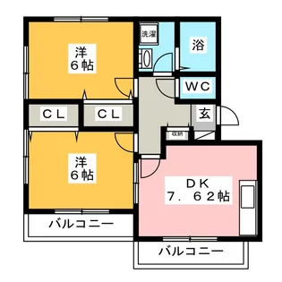 フィールドハイツII【2階】の間取り