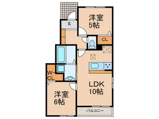 ヒールコートジェームス山【1階】の間取り
