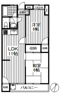 成城キャッスルI【1階】の間取り