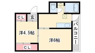 ヴィラナリー天神2号棟【4階】の間取り