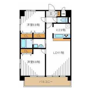 ラヴィッサン【2階】の間取り