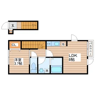 【新築】ガス割第12弾 シエル宮町I【2階】の間取り