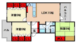 サンライフ小郡コート・ビレッジ K棟【4階】の間取り
