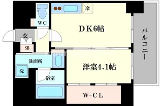 エステムコート難波VIエント【9階】の間取り