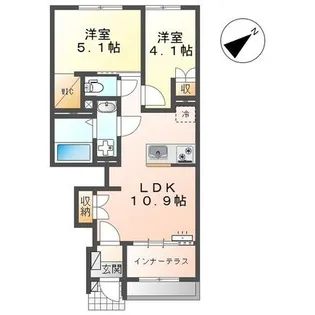 サクラリアン益城【1階】の間取り