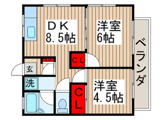 シャトレ千住【1階】の間取り