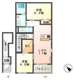 シティ・フラッツ【2階】の間取り