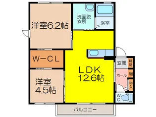 ソレイユ武田 A【1階】の間取り