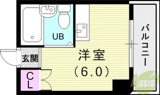 シャトー第7神戸【5階】の間取り